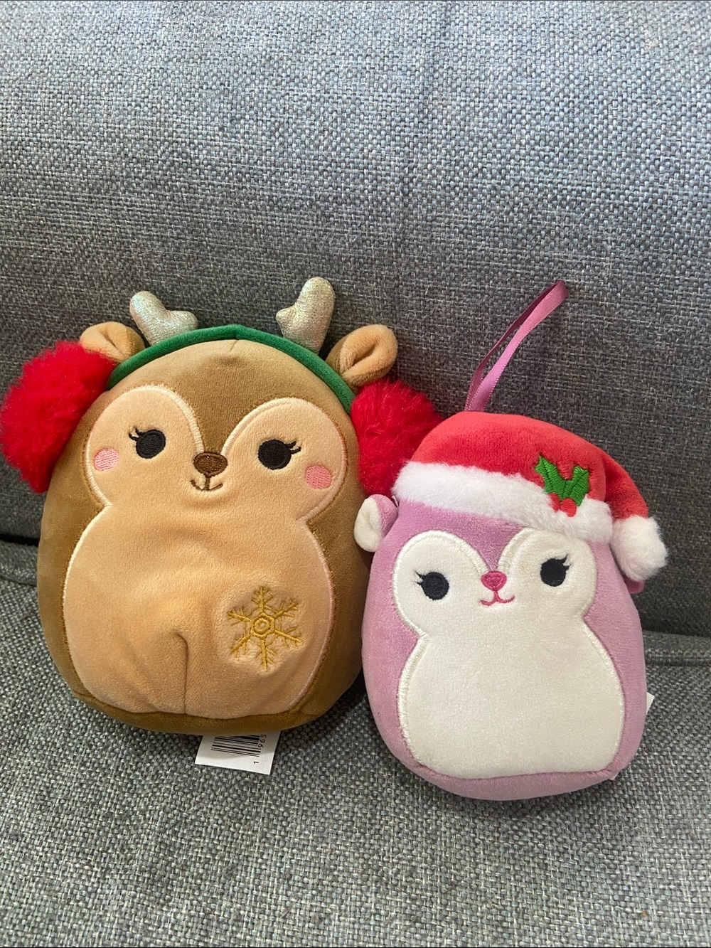 Squishmallows Brown Reindeer & Pink Plush Holiday